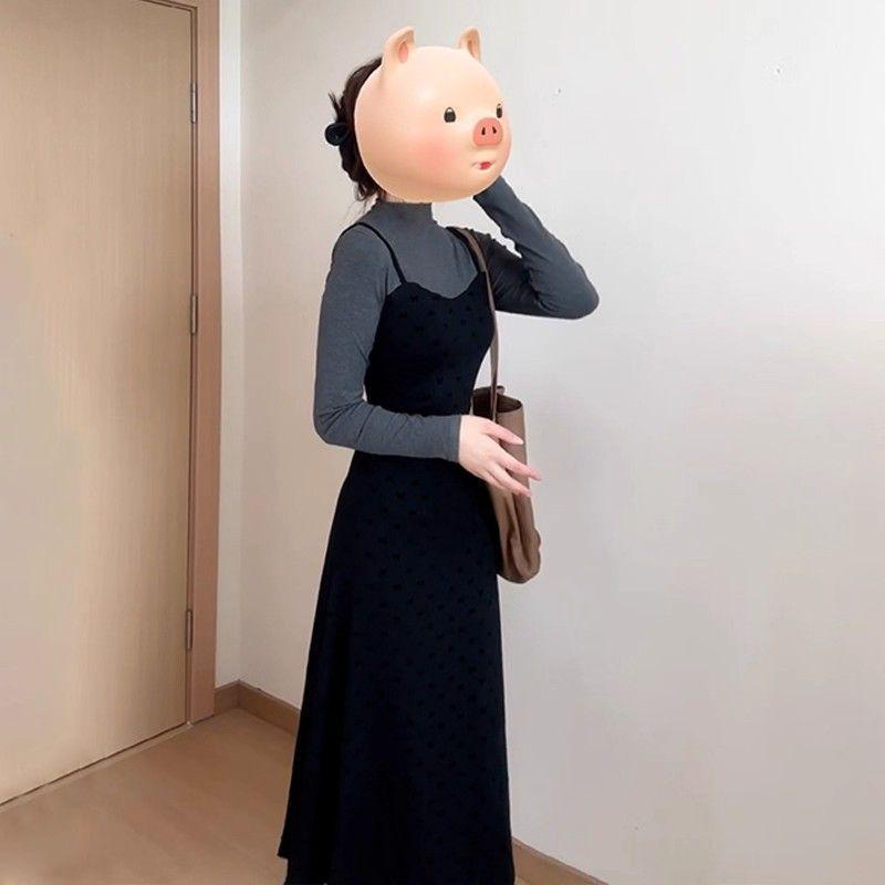 

Elegant Slimming High-Neck Two-Piece Dress for Women - Autumn/Winter 2025 2XL