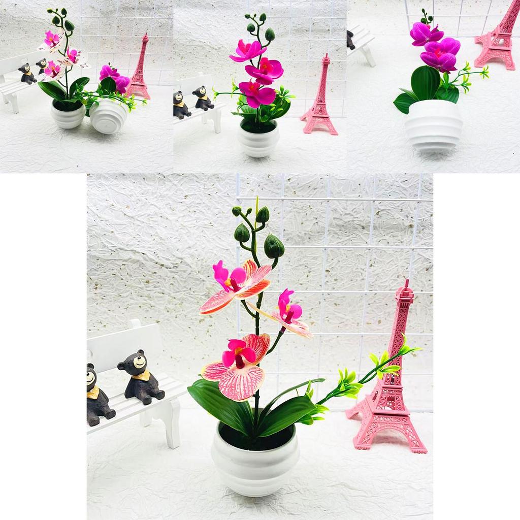 Künstlicher Schmetterlingsorchideen-Bonsai aus Kunststoff für Wohnzimmer- und Büroumgebungen