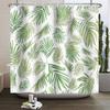Watercolor Green Leaf Shower Curtain for Bathroom Vines Plant Nordic Minimalist Polyester Botanic Curtain for Home Hotel 180x2