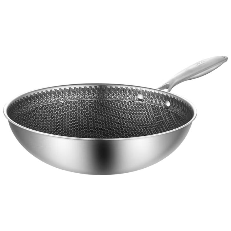 Debo DEP-729 Mario Honeycomb 304 Stainless Steel Wok