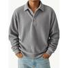 Autumn Winter Men's Retro Polos Casual Corduroy Solid Striped Long Sleeve Polo Shirt Men Business Tops