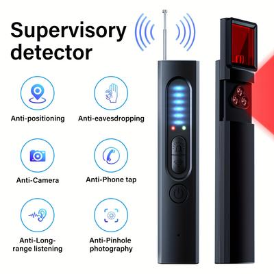Professioneller Detektor für versteckte Kameras, mit 6 Empfindlichkeitsstufen, 4 Scanmodi, 72 Stunden Akkulaufzeit und USB-C wiederaufladbar, tragbares Datenschutzgerät