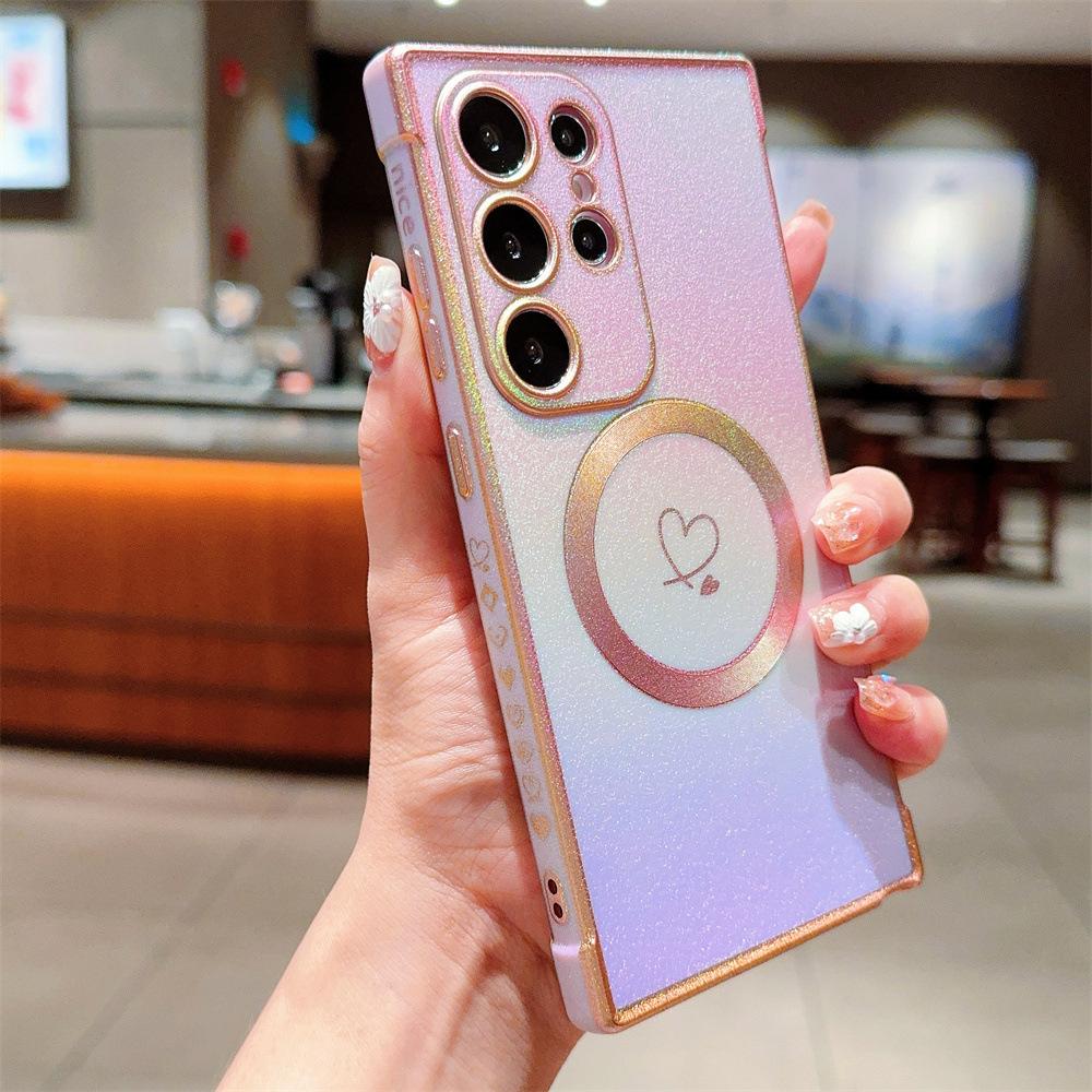 Electroplated silk pattern magnetic suction Samsung S11 Apple iPhone11 sand powder soft case mobile phone case protective case S11
