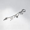 Stainless Steel Asian-Style Star Tassel Earrings - Unisex Long Hoop Studs