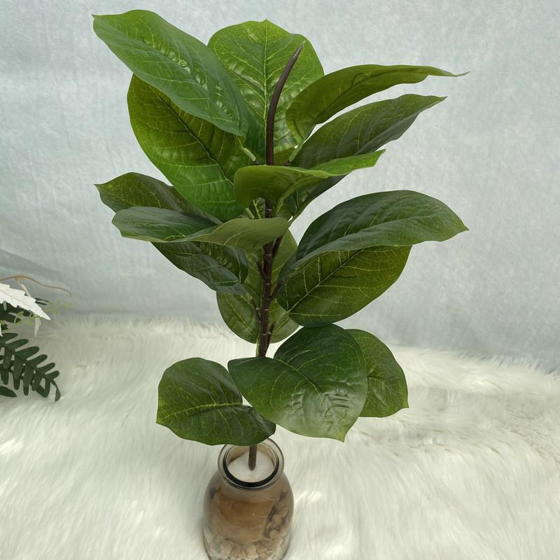 Realistic Plant Artificial Ficus Elastica Leaf Foliage Home Wedding Office Decor