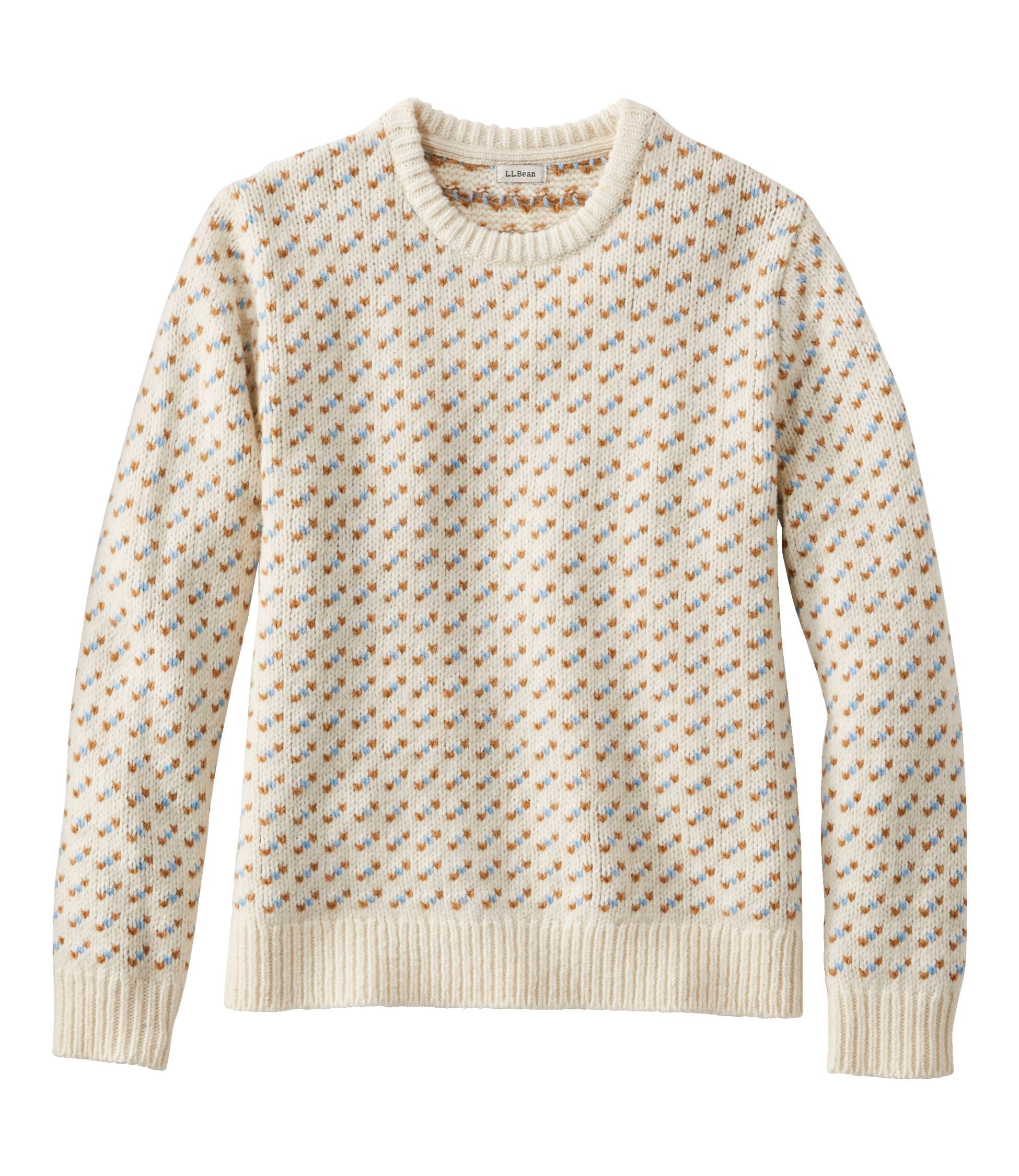 

LL Bean Bean Classic Rag Wool Crew Neck US 1000187012 Women s Sweater, Birdseye, Fit, Petite, Medium, Cream, Birdseye, Multicolor,