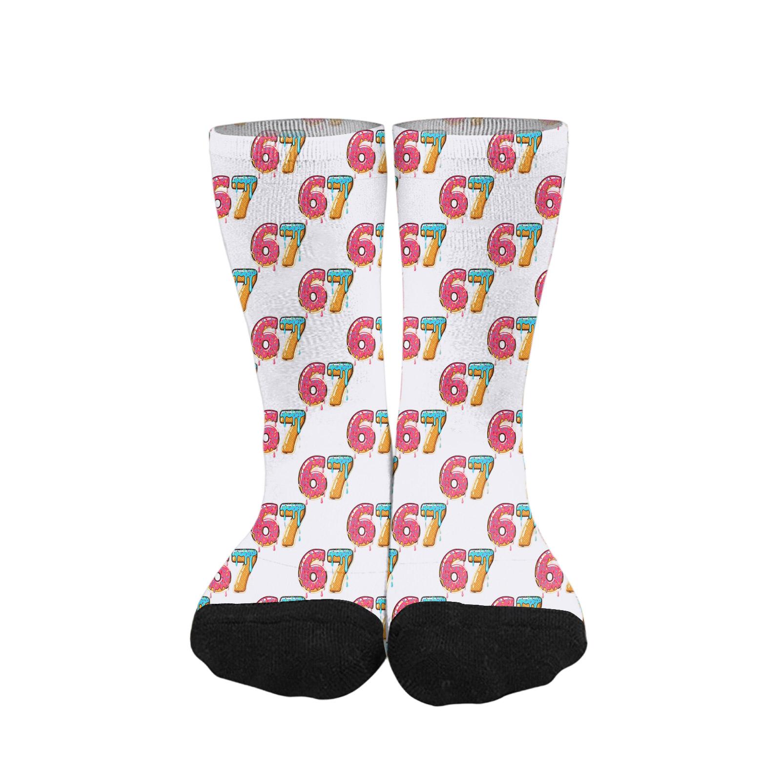 

Милые и игривые носки носки до середины икры длинные носки носки с принтом One Size белый