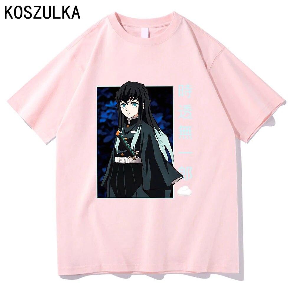 Demon Slayer Muichiro Tokito T-shirt Cotton Tee Shirt Summer T Shirts Kokushibo Clothes Sudaderas Unisex/women Hip Hop Sweatshirts Unisex