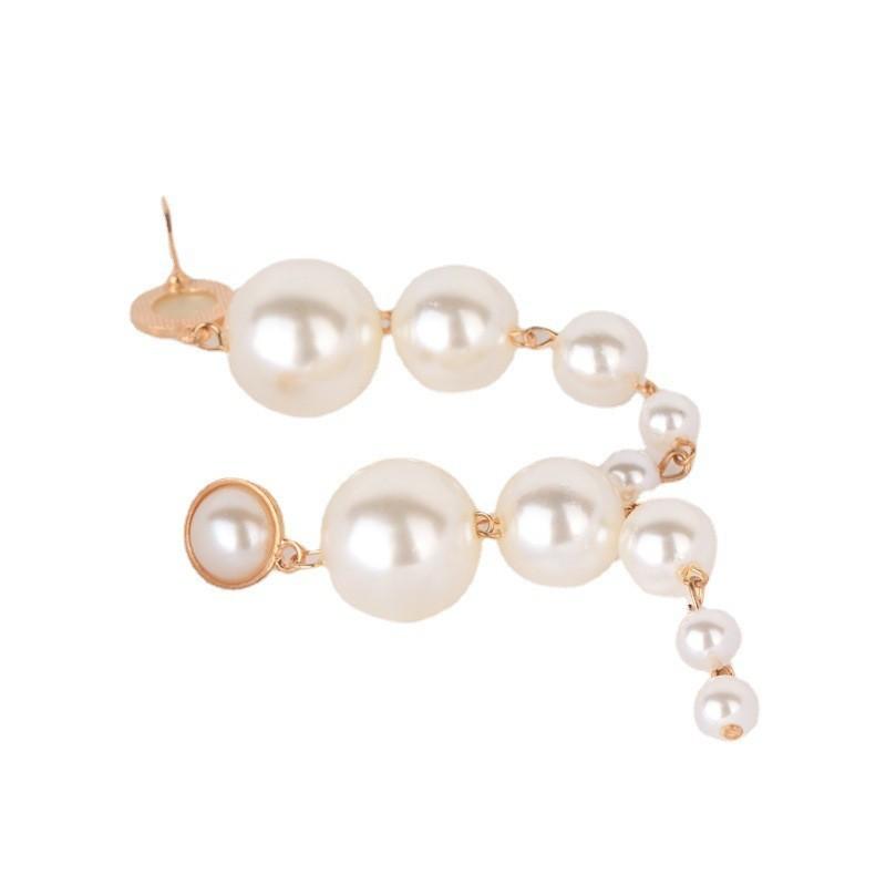 Stylish Gradient Pearl Earrings For Women Chic Long Statement Jewelry
