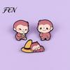 Animal Brooch Pin, Enamel Monkey Design Lapel Bright Color Outfit Badge with Childlike Pin Standard Safety Lightweight Accessory for Clothes Bags Hats