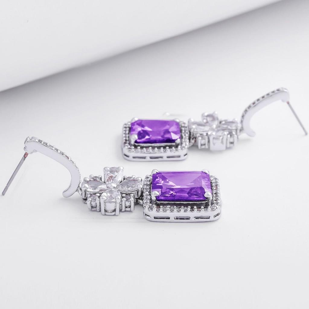 ESTELE серьги с камнями сиреневого цвета