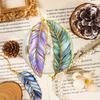 5style Vintage Art Feather Metal Bookmark with High Beauty and Exquisite Student Page Clip Cultural and Creative Gift