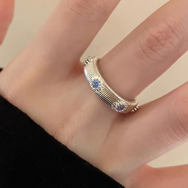 925 Sterling Silve Moonstone Irregular Ring for Women Party Gift Adjustabler Personality Korean Dropshipping
