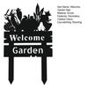 Courtyard Aesthetic Accents Welcome Decorative Yard Sign, Wildflowers/Vegetables Silhouette Black Garden Stake, Outdoor Vegetable Stakes Acrylic