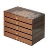 Large Capacity Walnut Wood Pattern Jewelry Box With Multiple Layers For Gift And Travel Storage