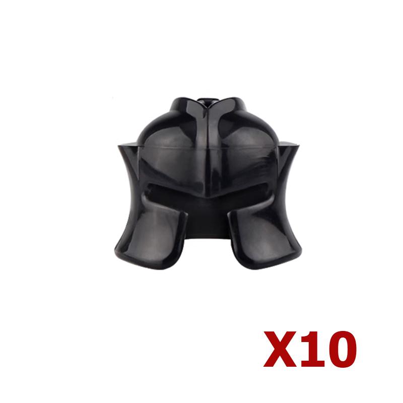 MOC Baustein Mittelalter Ritter Römischer Soldat Zubehör Helm Kopfbedeckung Flammenfeder Schwarzer Adler Schild König Umhang Ziegelstein Spielzeug