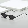New Vintage Oval Metal Women Sunglasses Unisex Trendy UV400 Gradient Cat Eye Shades Punk Sun Glasses Fashion