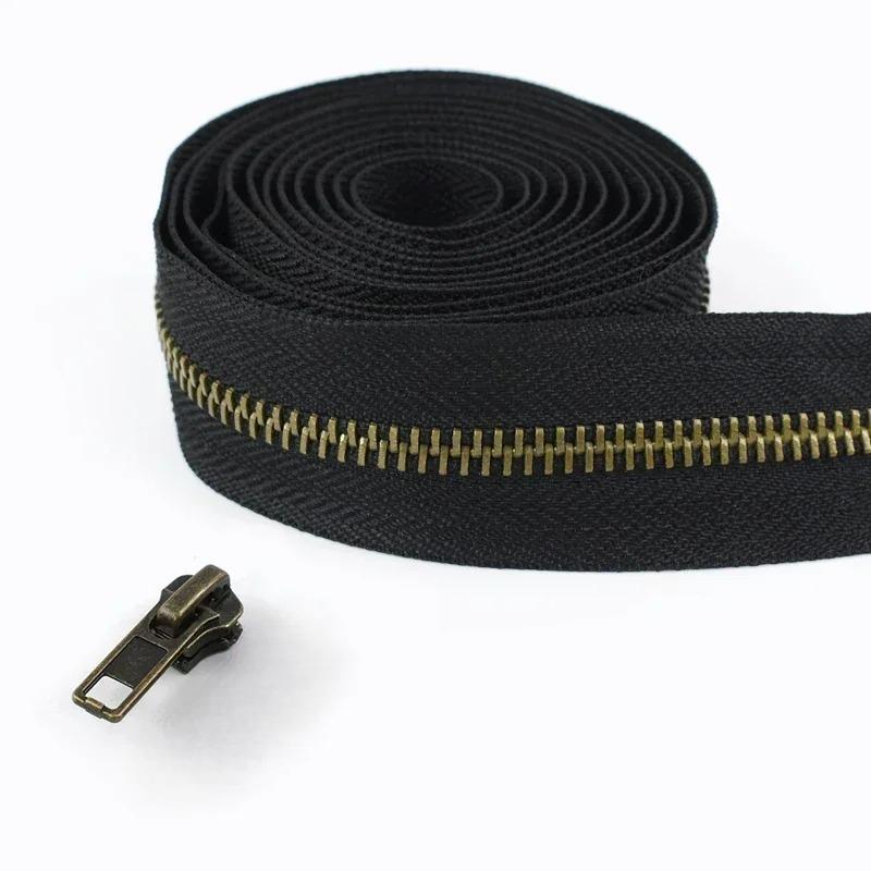 1/2/3/5M Meetee 5# Rollen-Metallreißverschlüsse mit Schiebern Tasche Schuhe Jacke Dekor Verschluss Reißverschluss nach Metern DIY Reparatur Nähzubehör