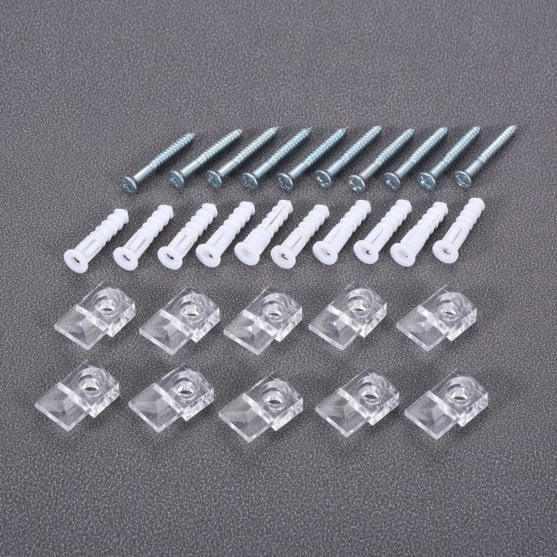 20 Pezzi Fermaclip in Plastica per Vetro Fermaclip per Specchio Morsetti per Porta di Armadio Pannello in Vetro Supporto per Scaffale Specchio di Armadio