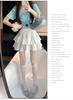 White Wood Ear Trim Fluffy High-Waisted A-Line Skirt - Women's 2026 Summer Edition