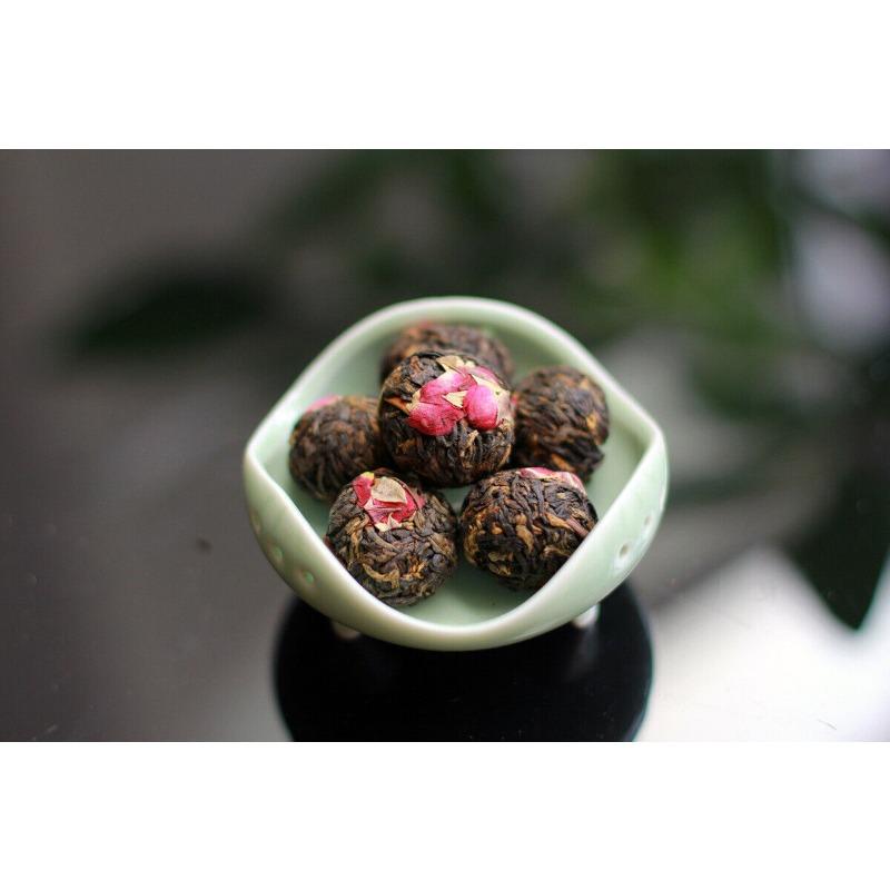 108г Юньнаньский чай Пуэр Сырая чайная роза Черный чай Жемчуг дракона Жасмин Жемчуг — фото 6