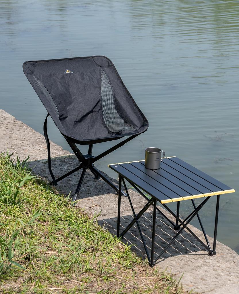 Camping 360 Degree Medium Integrated No Assembly Storage Bag 120kg Weight Black iClimbRotating Chair, Rotation, Lightweight, Foldable, Size, Frame,