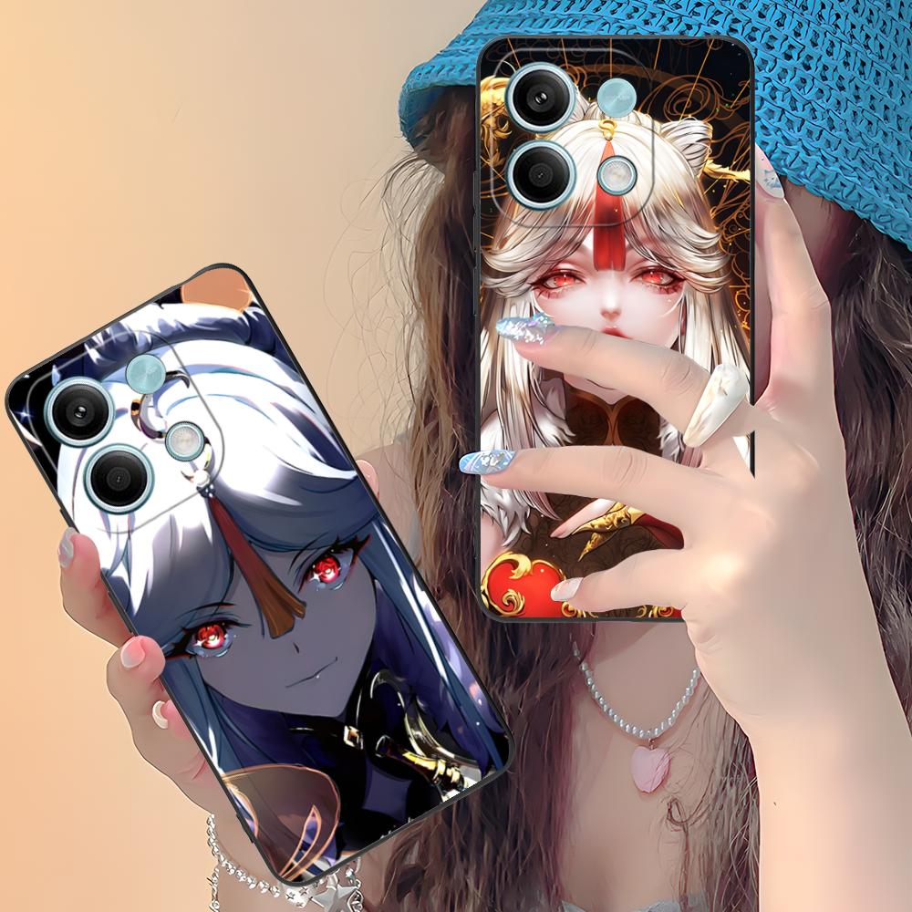 Game GI Ningguang Matte TPU Mobile Phone Case for Xiaomi Redmi Note 14 13 12 11 S Pro Plus 4G 5G Colorful Printing Cover