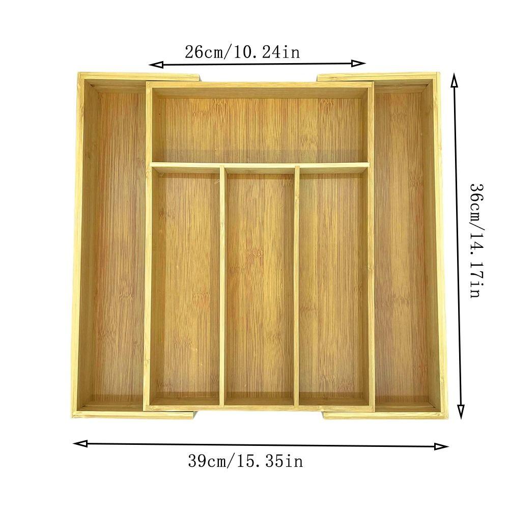 Bambusowy Organizer do Szuflady na Przybory Rozszerzalny Rowkowany Wkład na Sztućce Przegródki do Szuflad Szafek Sztućce