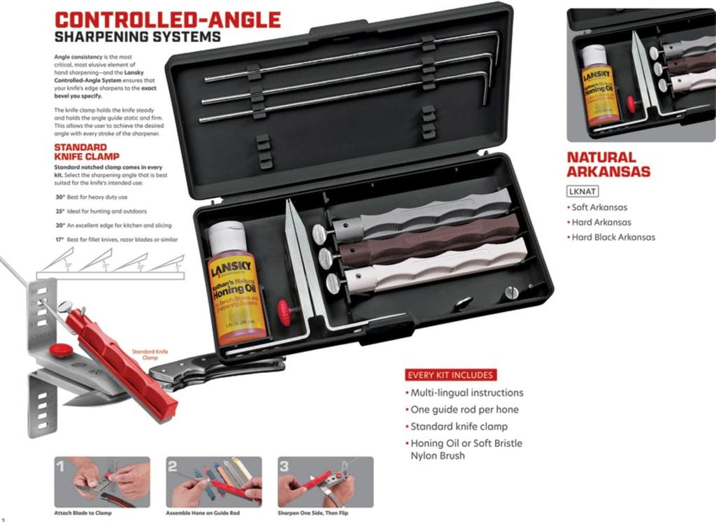 Lansky LKNAT Natural Arkansas Sharpener Kit (Product Code 62-7042-11)
