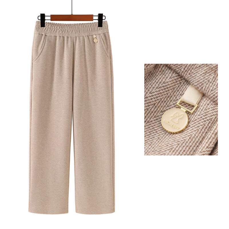 YUZHAOLIN Women s Autumn/Winter Wool-Blend Straight-Leg Pants 5XL