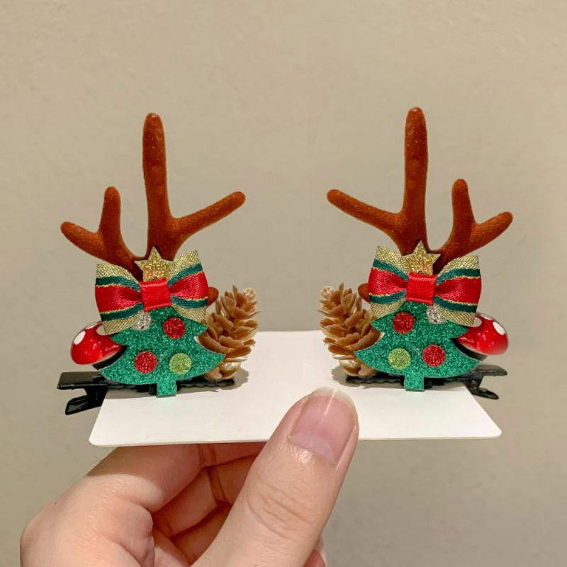 Pinza para el Pelo Colorida Orejas de Ciervo Navideñas Pinza para el Pelo Diadema Diadema de Moda para Niñas Tocado de Halloween Accesorios para el Cabello