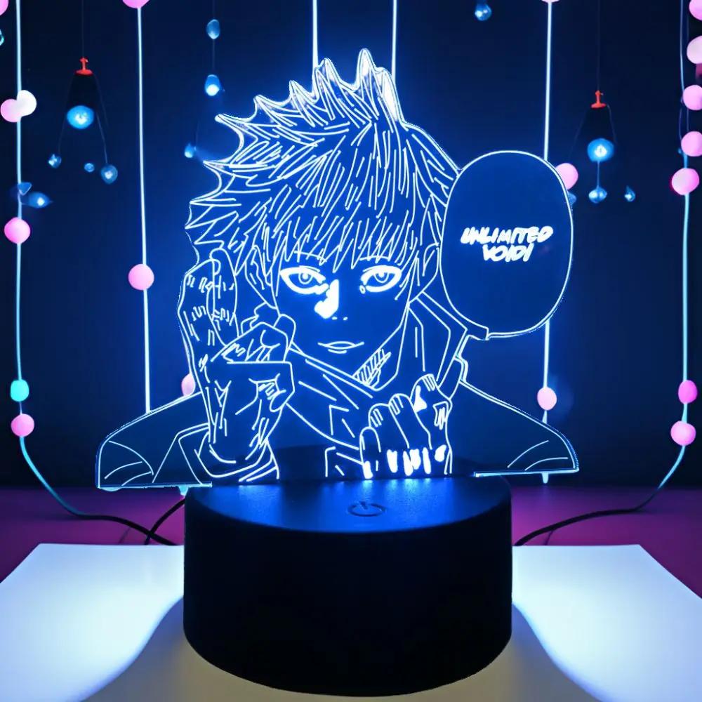 3D Anime Lamp Jujutsu Kaisen Led Night Light RGB Table Lamps Satoru Gojo Action Figure Kids Bedroom Desk Home Decor Friend Gifts