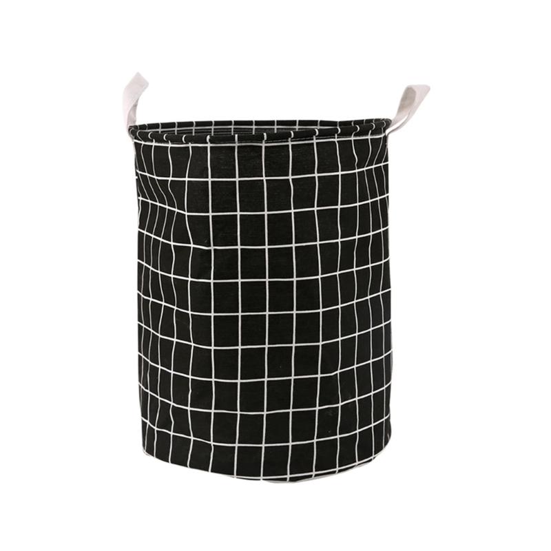 

Multipurpose Storage Basket Craft of Fabric Materials for Organizing Laundry Toy Books and Clutters in Household S чорний