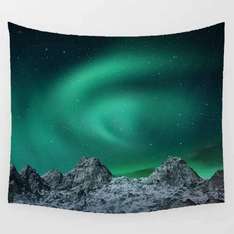 Night Sky Northern Lights Pattern Art Tapestry Home Decor Living Room Bedroom Festive Decor Accessories Background Wall Covering
