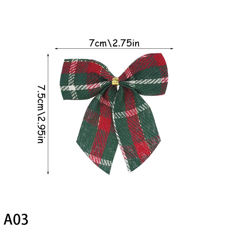 2pcs Buffalo Plaid Bows for Christmas Decorations Christmas Tree Ornaments New Year Noel Navidad Decor Birthday Gift DIY Bow
