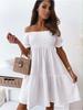 Off Shoulder Solid Color Dress Waist Hugging Elegant Strap Dress for Women Sleeveless Loose Dresses Causal Backless Dress