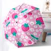 1pc Strawberry Cherry Floral Pattern Umbrella with Plastic Handle,Compact & Stylish,Cartoon Pattern,Outdoor UmbrellaPT352