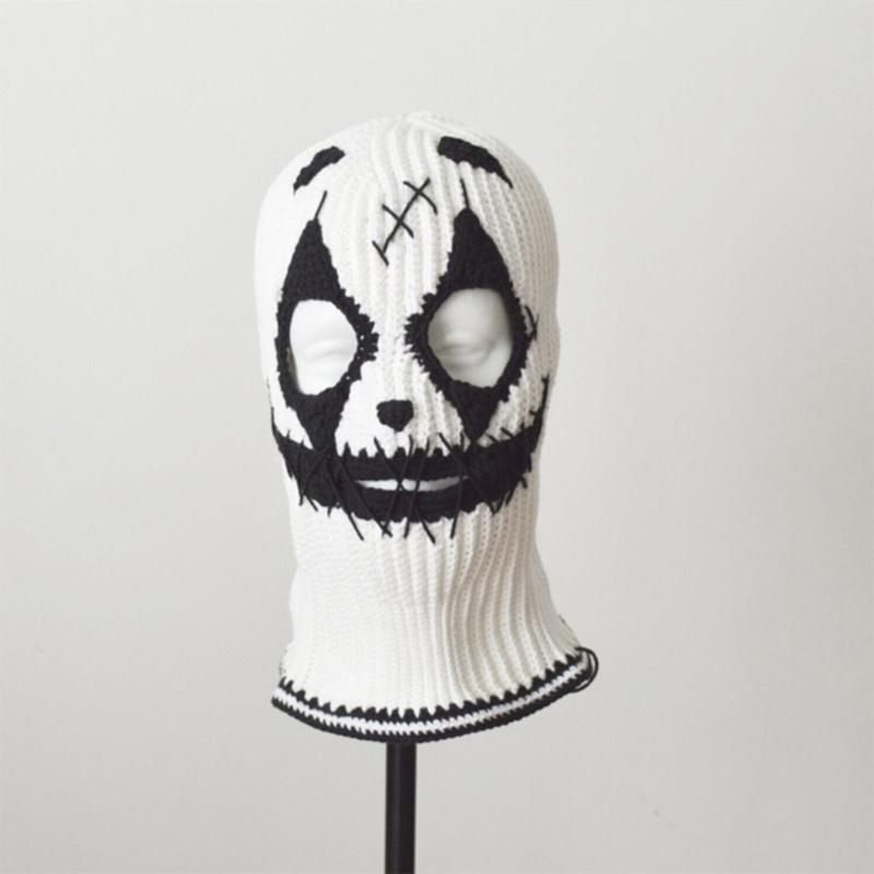 Fun Ghost Balaclava Men Costume Hats Halloween Gift Warm Soft Bucket Hat Halloween Gift Warm Soft Balaclava Hat