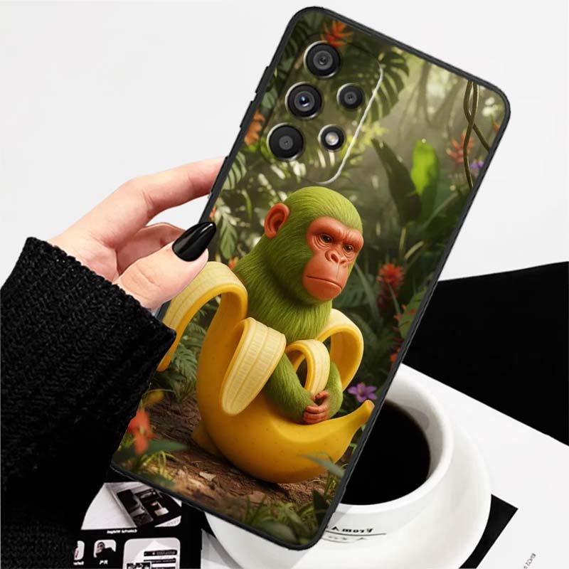 Tung Tung Sahur Anime Art For Samsung A73 A72 A71 A55 A54 A53 A52 A51 A13 A22 A16 A15 A12 A14 A26 A07 5G Black Phone Case