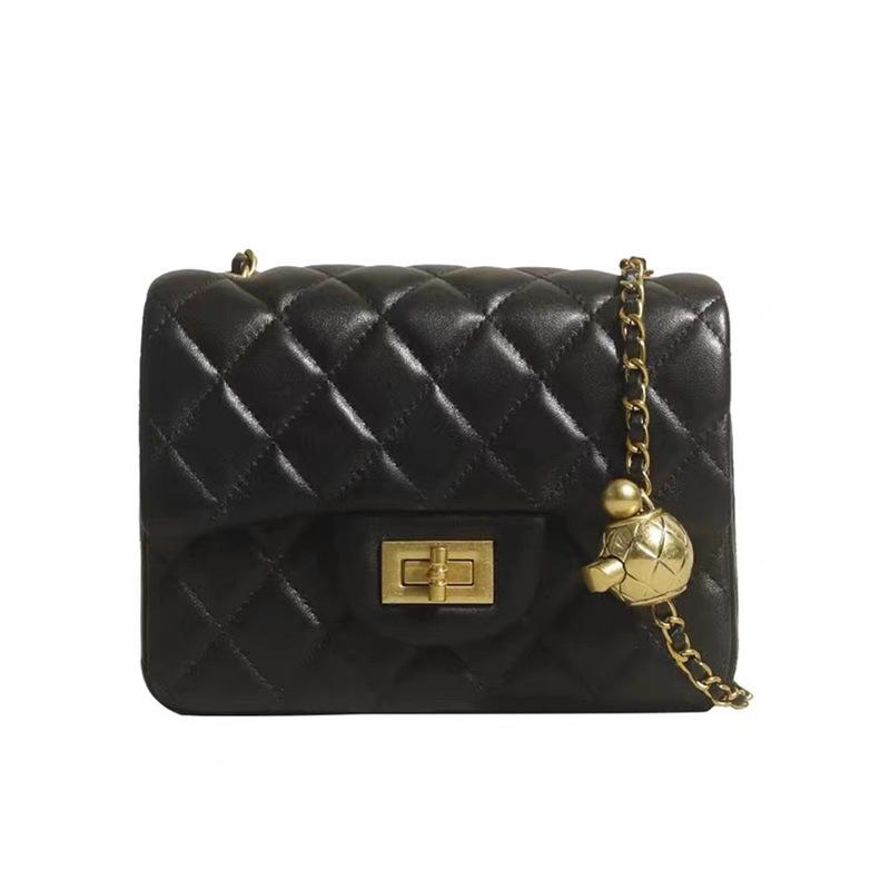 

Сумка-мессенджер на одно плечо Новая модная универсальная женская сумка Сумка с ромбовидной цепочкой large чёрный