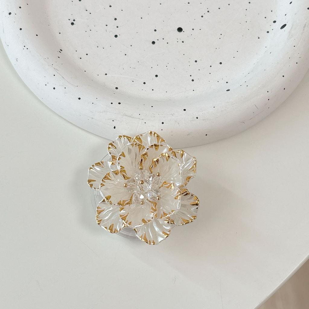 Three-Dimensional Plastic Flower Mobile Phone Airbag Bracket, Small Fresh Paste Desktop Watching Drama Lazy Support Frame