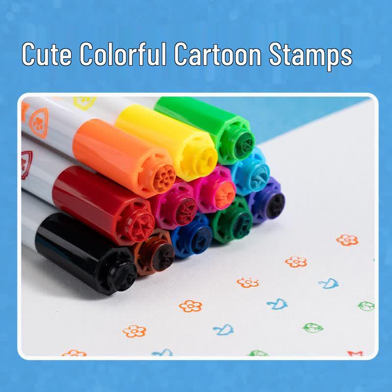 Deli Paw Patrol Washable Stamp Head Watercolor Pen Set for Kids