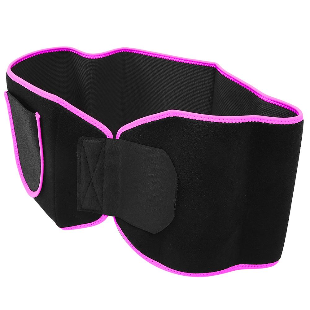 Waist Trainer Belt Women Elastic Sweating Waist Protective Fitness Body Shaping Belt (M)Rose Red