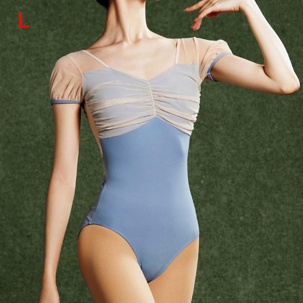 Mesh Dance Costume Short Sleeve Gymnastic Clothes Girls Ballet Dress  Ballet Practice