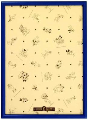 Tenyo [Made In Japan] Wooden Puzzle Frame, Disney-Exclusive Panel, 500-Piece, Blue (35x49cm), Easy-Set Stopper, Mickey Emblem Plate, and Hanging Cord