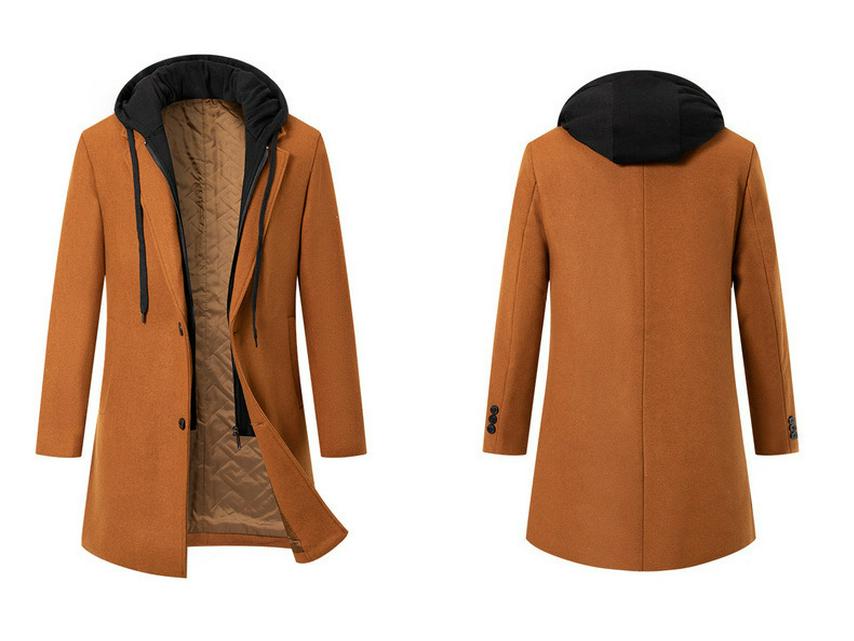 Europäische und amerikanische Kapuzenjacke Herbst/Winter 2025 aus Wollmischung mit dicker Baumwollwattierung