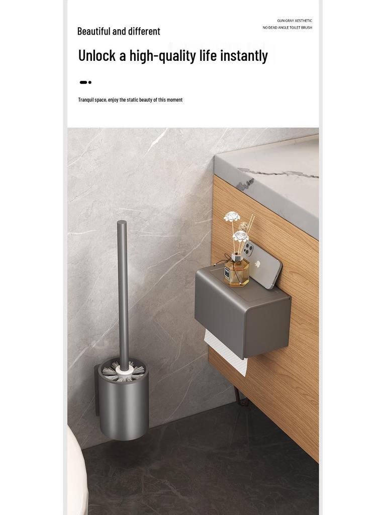 Stanzfreie Badezimmer-WC-Bürste mit variablen Winkeln