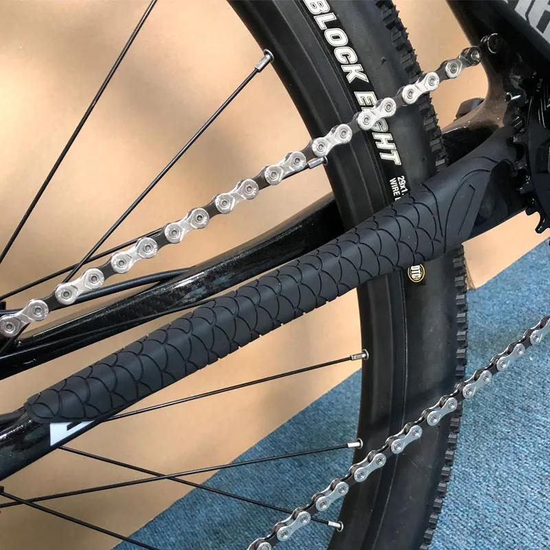 For MTB Road Bike Chain Protector Chainstay Silicone Bicycle Frame Care Guards Self-Adhesive Cover Protection for Anti-Scratch