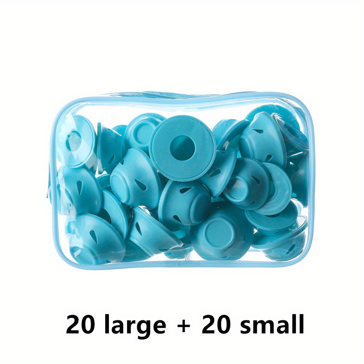 

20/40/80 шт. бигуди ролики грибной колокольчик щипцы для завивки силиконовые многоразовые бигуди без зажима Magic DIY инструмент для завивки с сумкой из ПВХ 40pcs синий