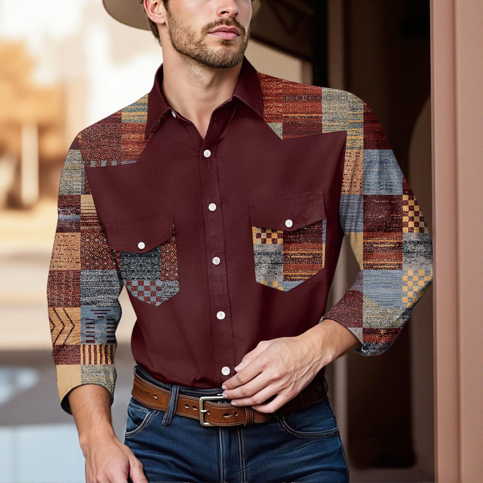 

Men S Fashionable Lapel And Shoulder Length Long Sleeved Casual Top XXXL